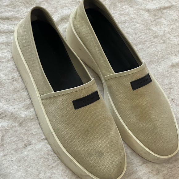 Fear of God Beige Canvas Slip-Ons - Picture 2 of 5
